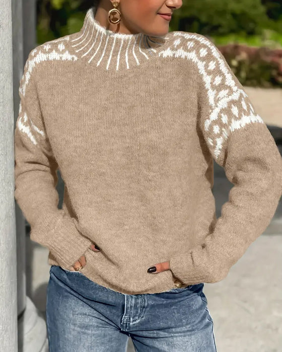 Maglione Donna a Maglia con Fantasia – Calore e Personalità