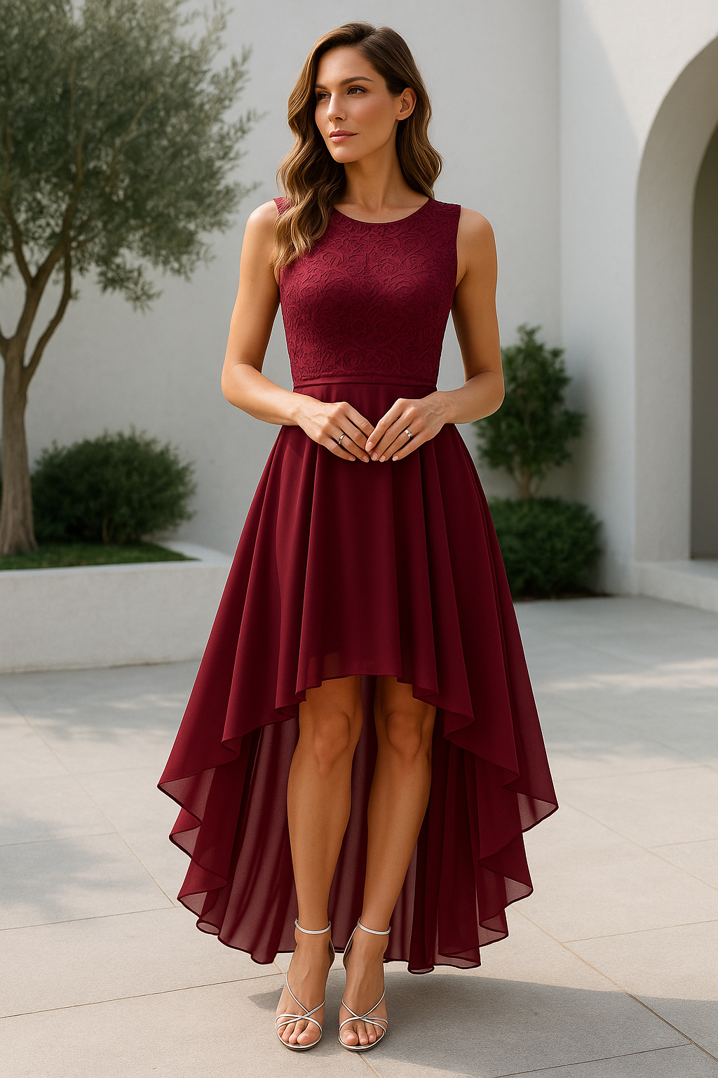 Kaitlyn | Abito Elegante Asimmetrico da Cerimonia