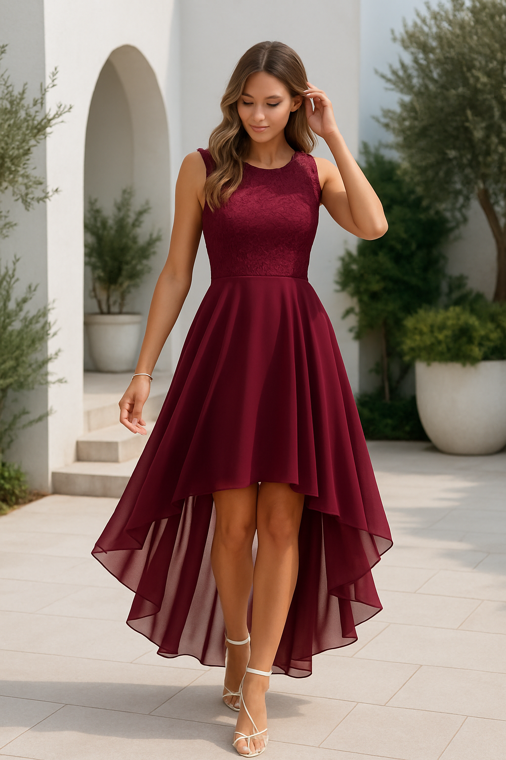 Kaitlyn | Abito Elegante Asimmetrico da Cerimonia