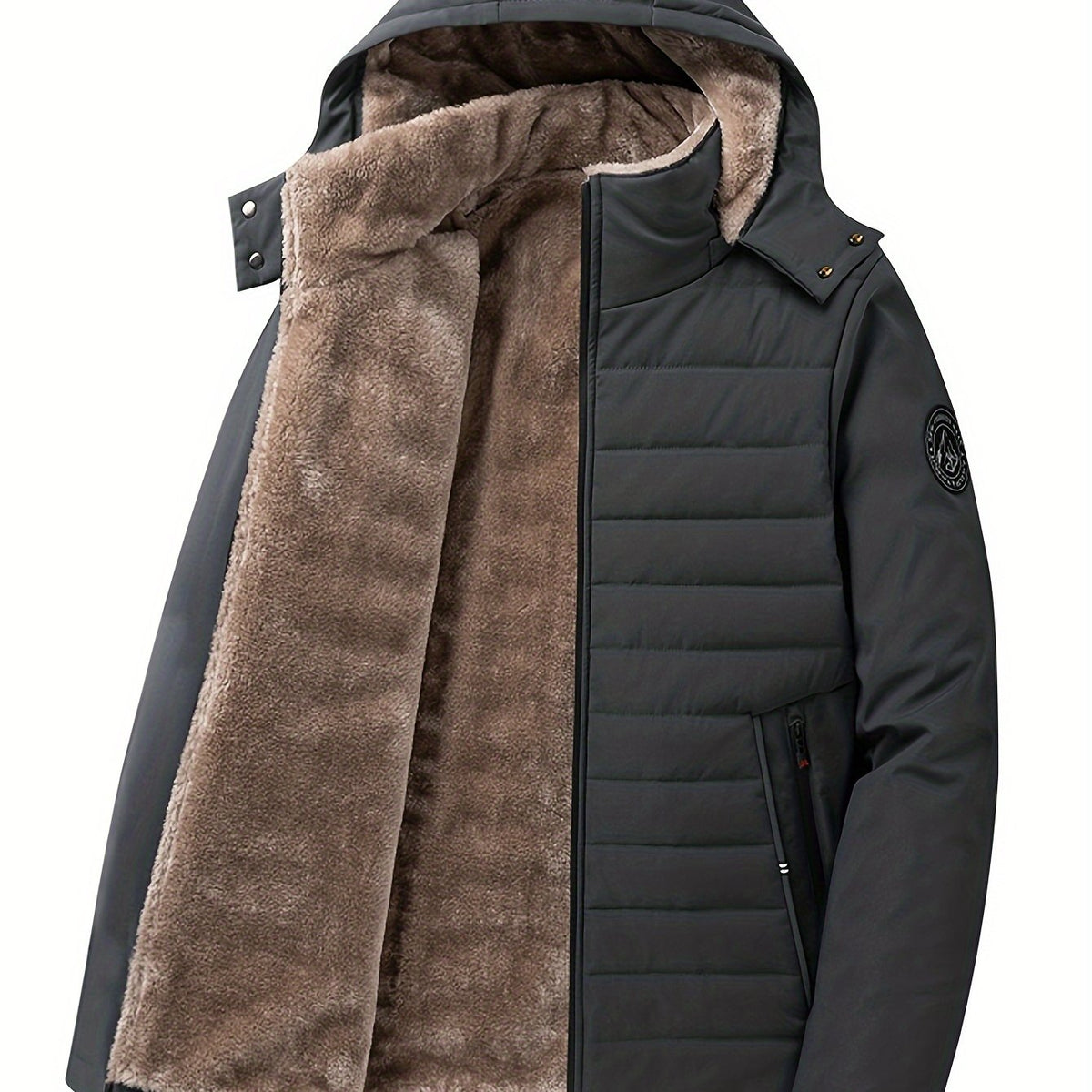 Cappotto Uomo con Cappuccio e Imbottitura – Stile Invernale