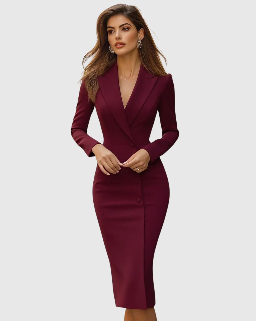 Seleneva™ | Abito Midi Sartoriale Donna Professionale
