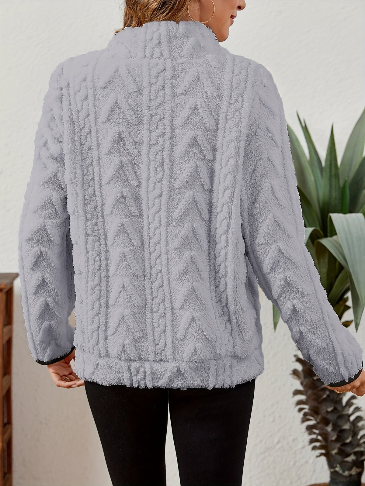 Pullover Donna a Mezza Zip Texturizzato – Stile Sportivo Femminile