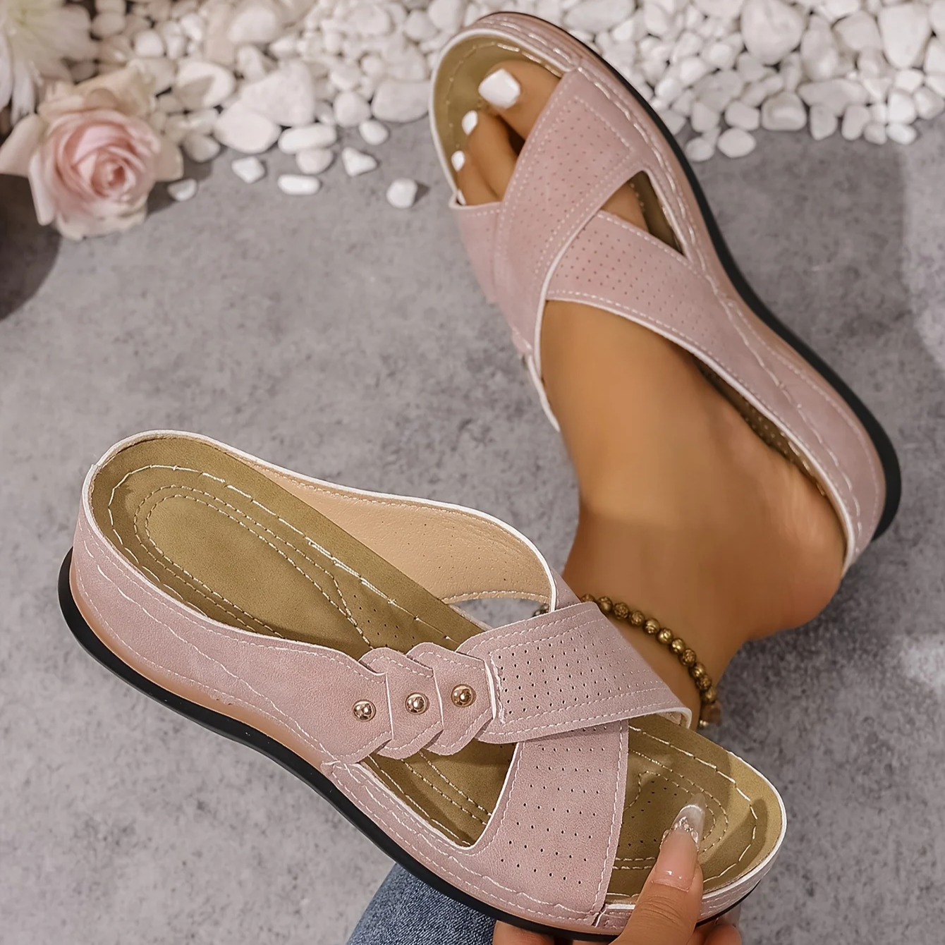 Ezera | Sandali con Zeppa Ortopedici Eleganti