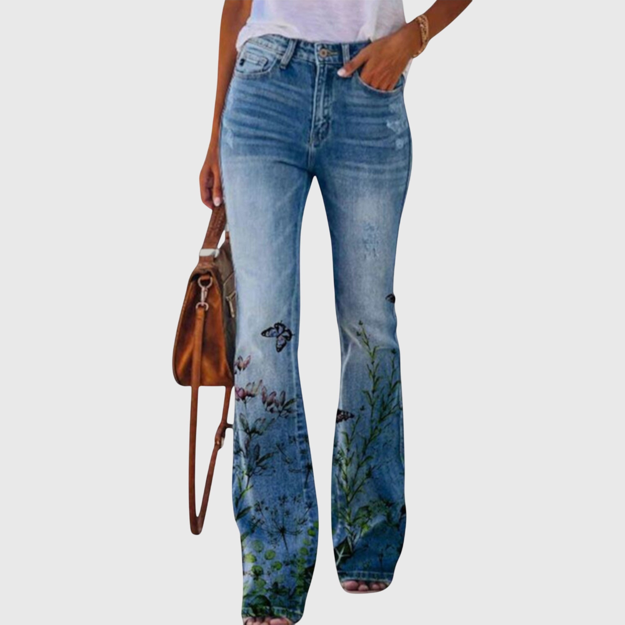 Pantaloni con Fiori Donna | Stampa Floreale Romantica