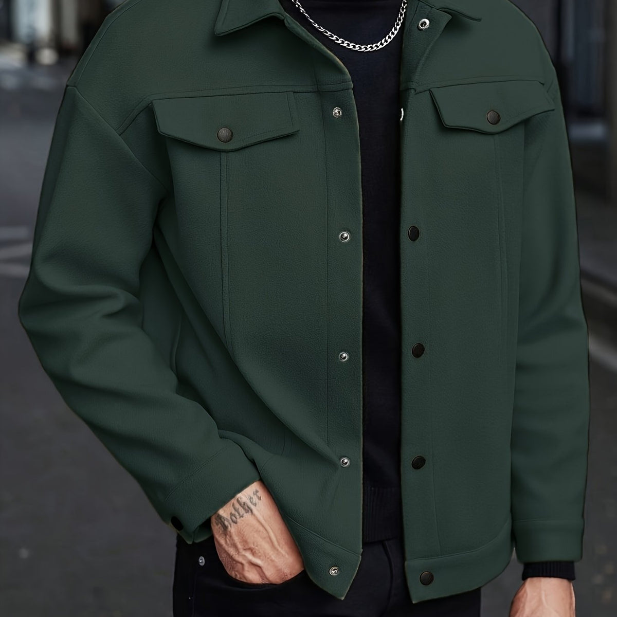 Giacca Uomo con Bottoni a Pressione – Design Contemporaneo