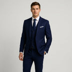 Completo Slim Fit Tre Pezzi Rever Blu Navy Uomo | Elegante