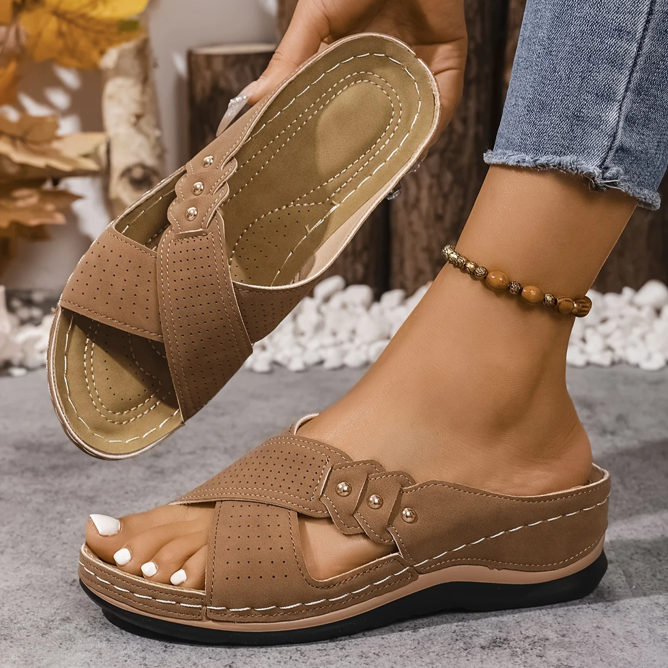 Ezera | Sandali con Zeppa Ortopedici Eleganti