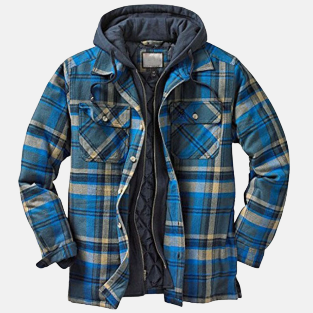 Giacca Uomo a Quadri con Cappuccio – Stile Outdoor Autentico