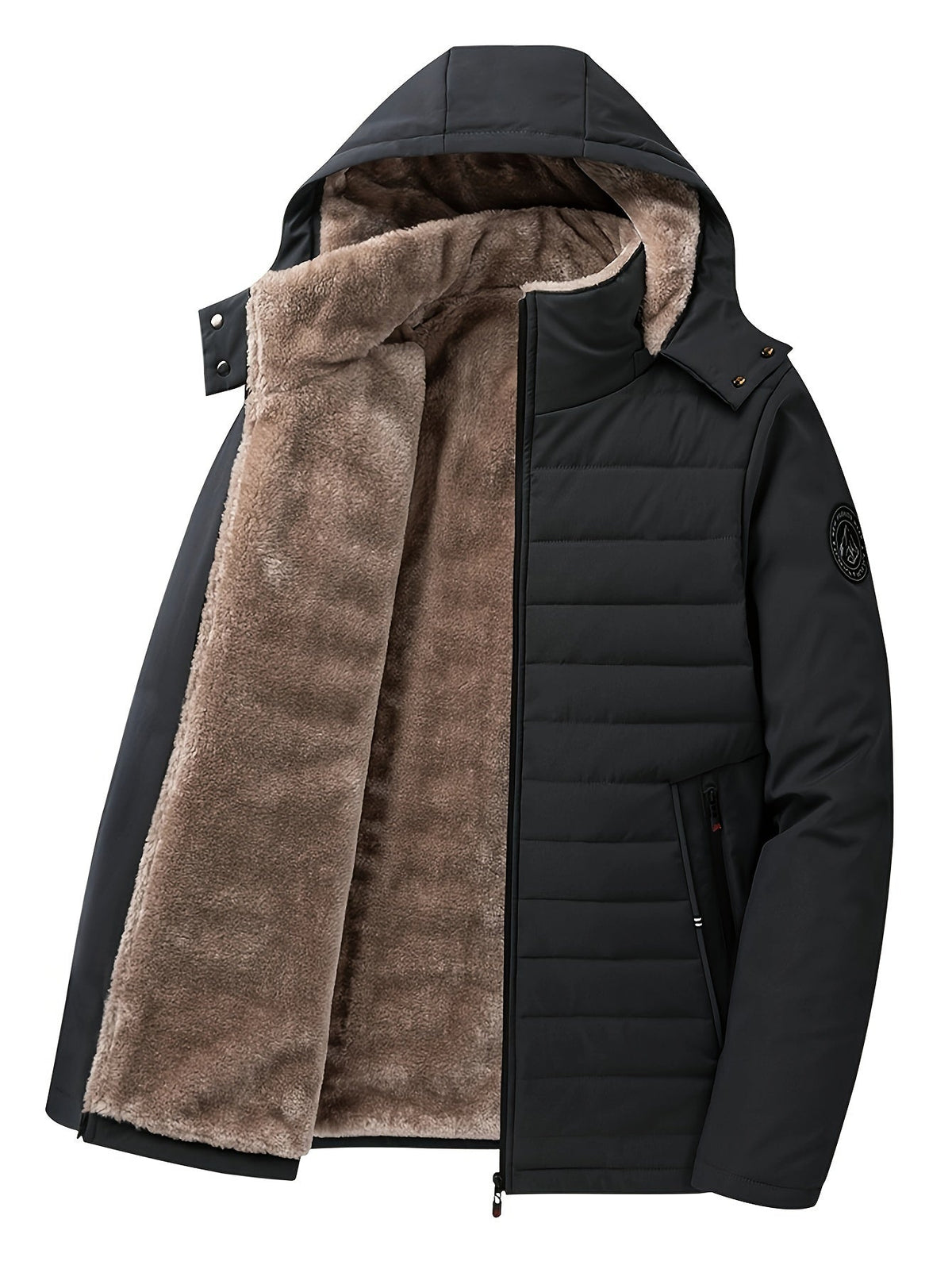 Cappotto Uomo con Cappuccio e Imbottitura – Stile Invernale