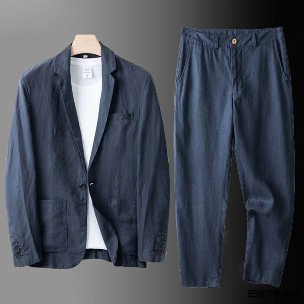 Set Uomo Cardigan con Bottoni e Pantaloni – Look Coordinato