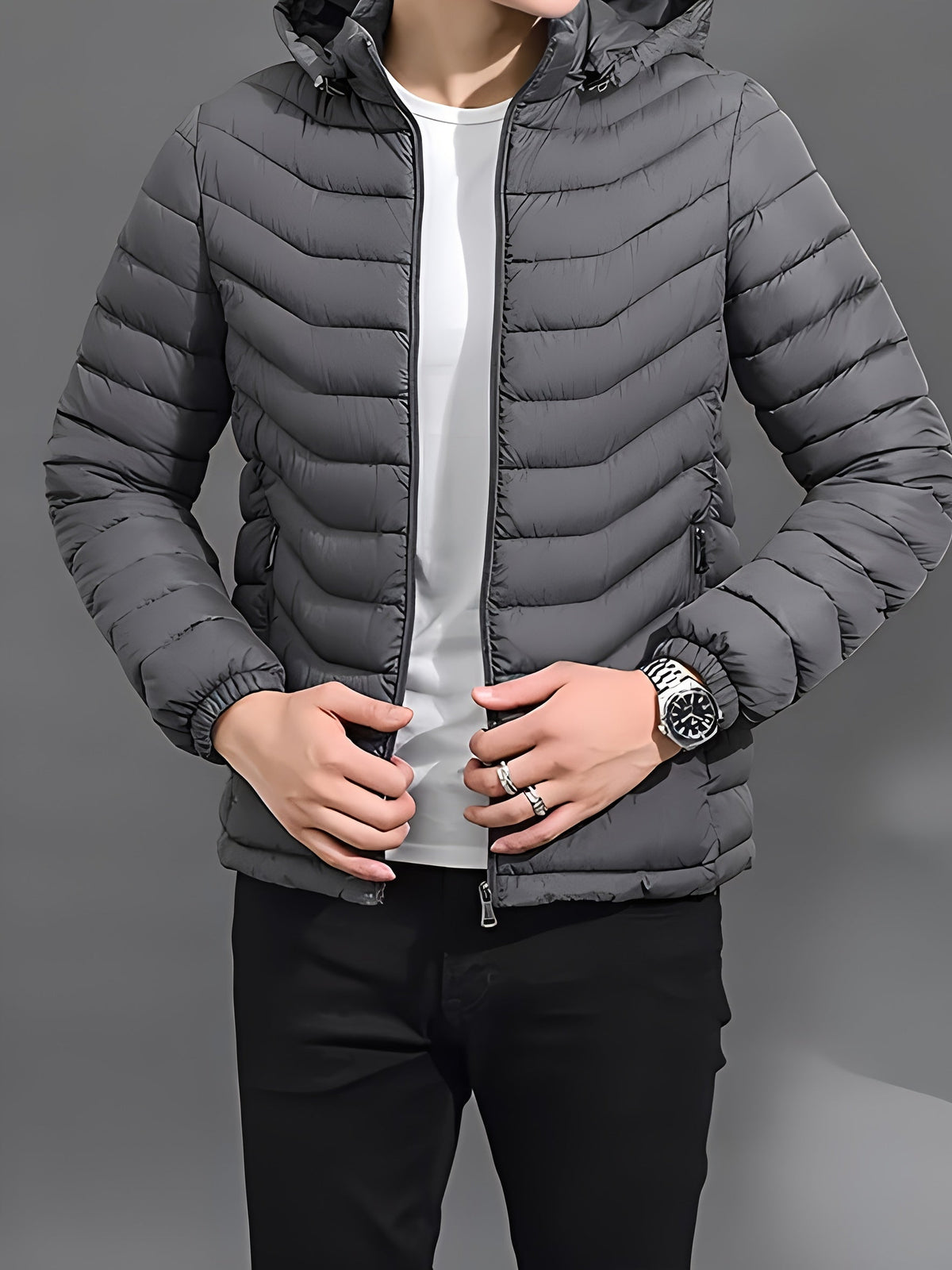 Giacca Uomo Imbottita con Cappuccio – Leggerezza e Calore