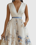 Rowella | Abito Maxi con Pieghe Donna Elegante Cerimonia