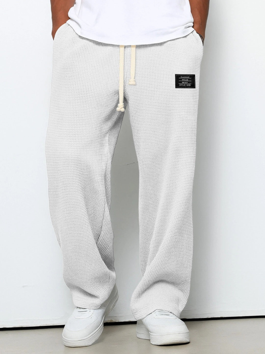 Pantaloni a Gamba Larga Casual Uomo con Coulisse