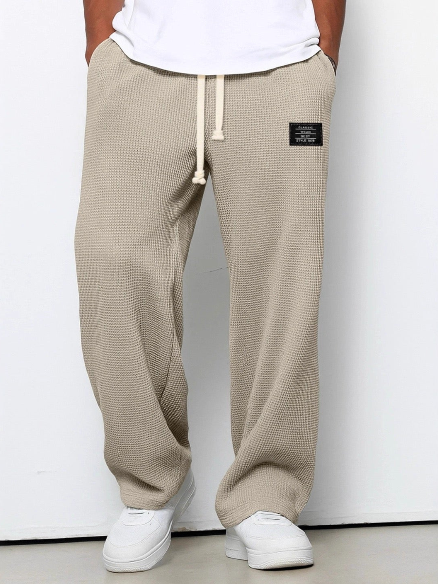 Pantaloni a Gamba Larga Casual Uomo con Coulisse