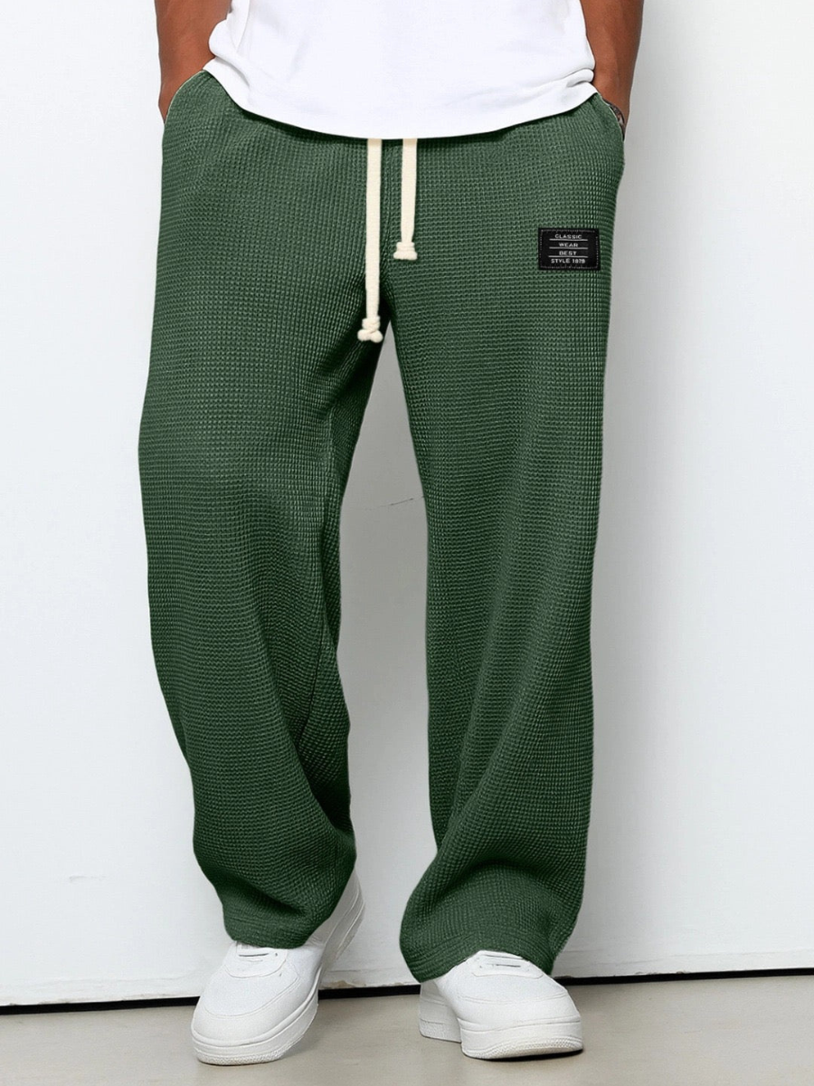 Pantaloni a Gamba Larga Casual Uomo con Coulisse
