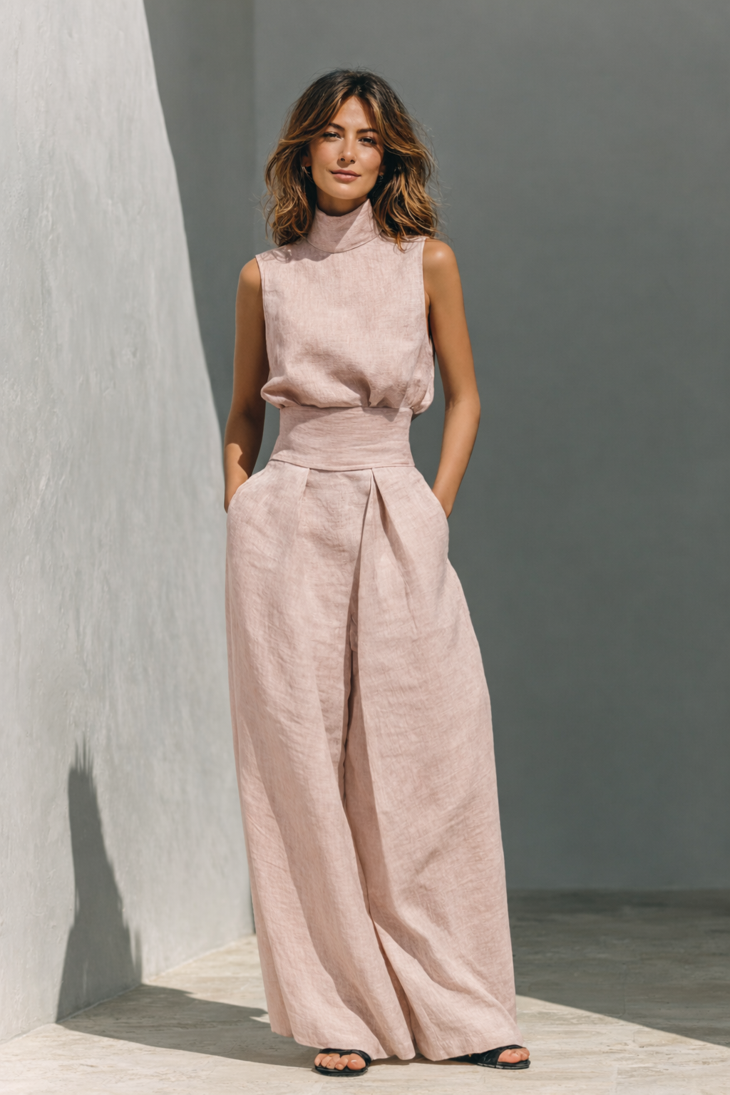Elsie | Completo con Top Senza Maniche e Pantaloni a Gamba Larga