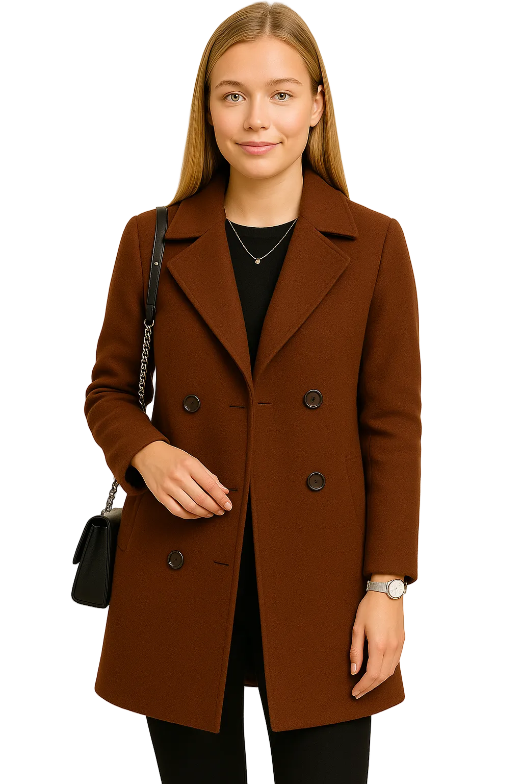 Cappotto Invernale Donna in Lana – Taglio Elegante e Rifinitura Lussuosa