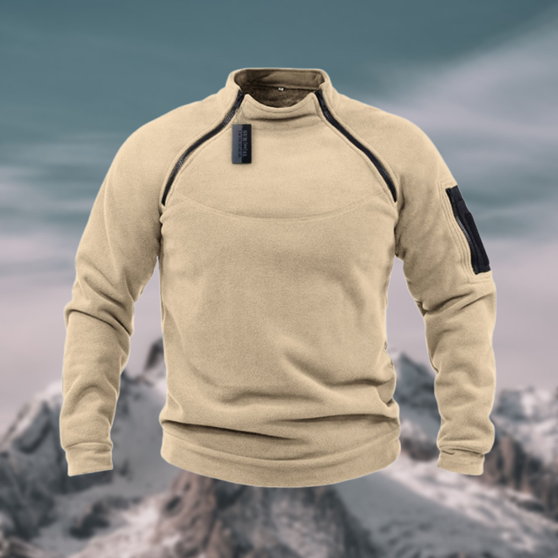 Pullover Uomo con Collo Rialzato e Zip – Calore Raffinato