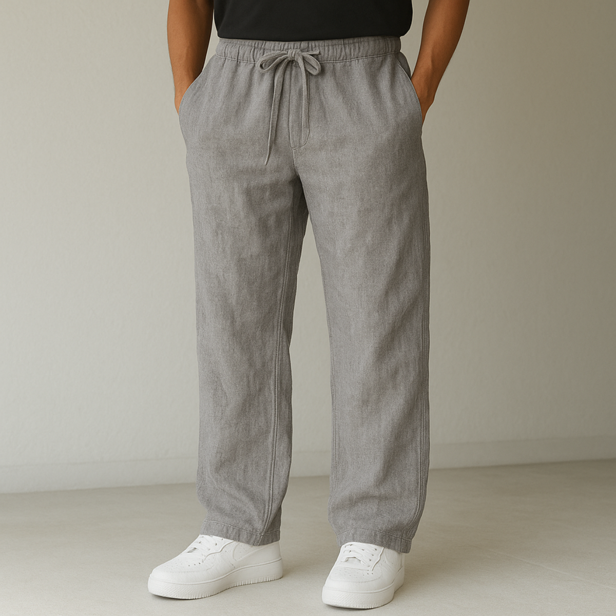 Pantaloni Uomo a Gamba Larga con Coulisse