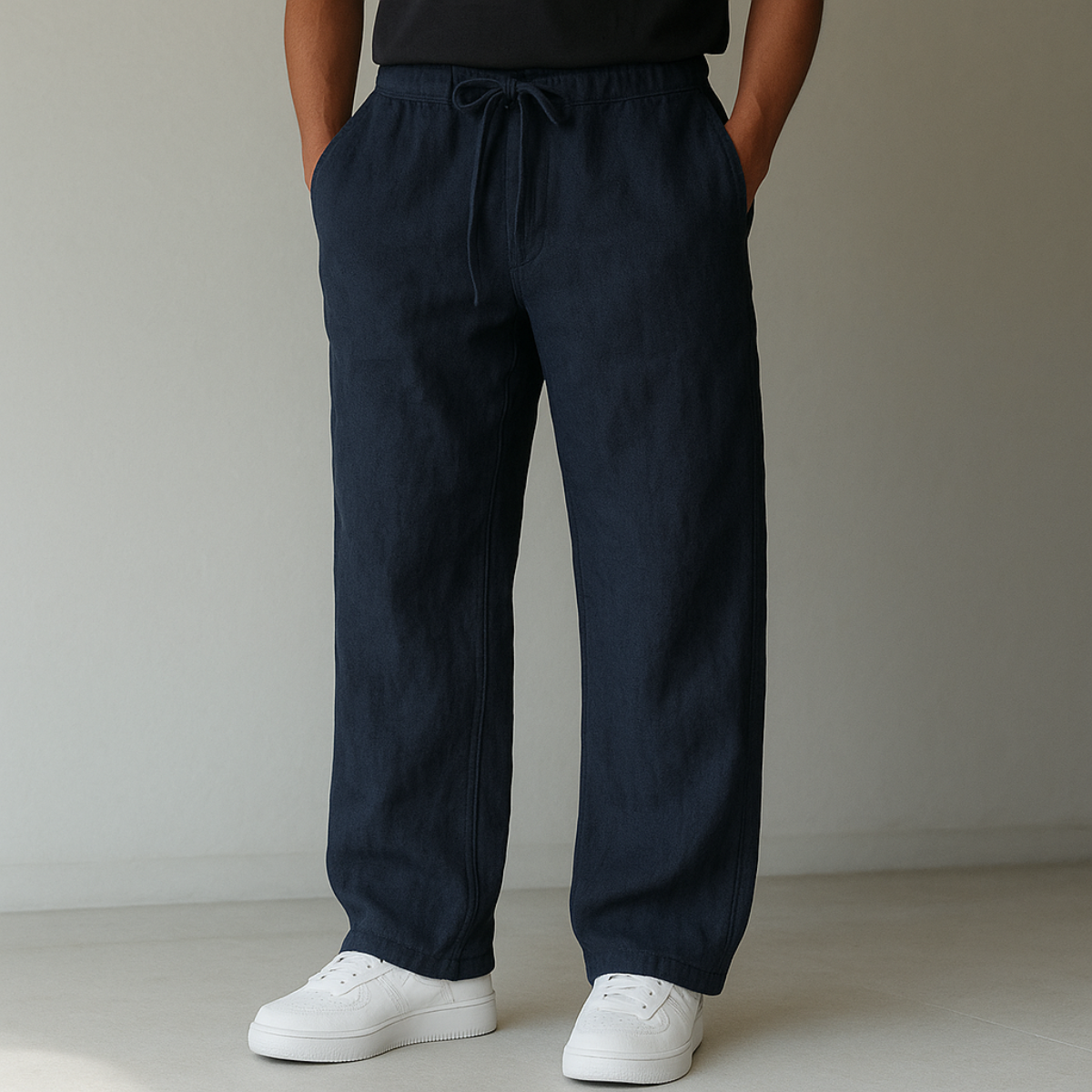 Pantaloni Uomo a Gamba Larga con Coulisse