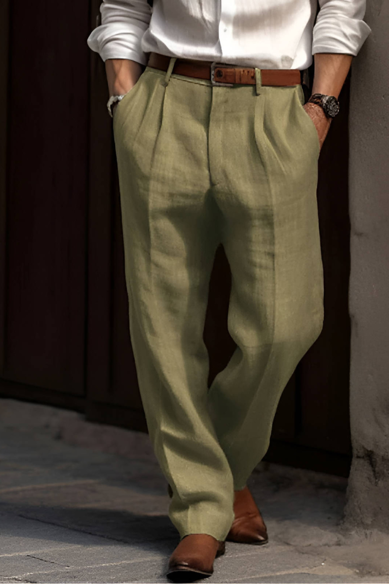 Pantaloni Uomo a Pinces Fit Ampio