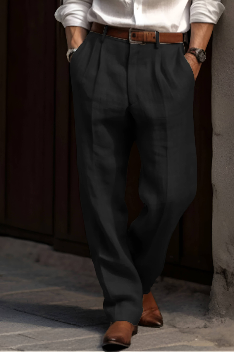 Pantaloni Uomo a Pinces Fit Ampio