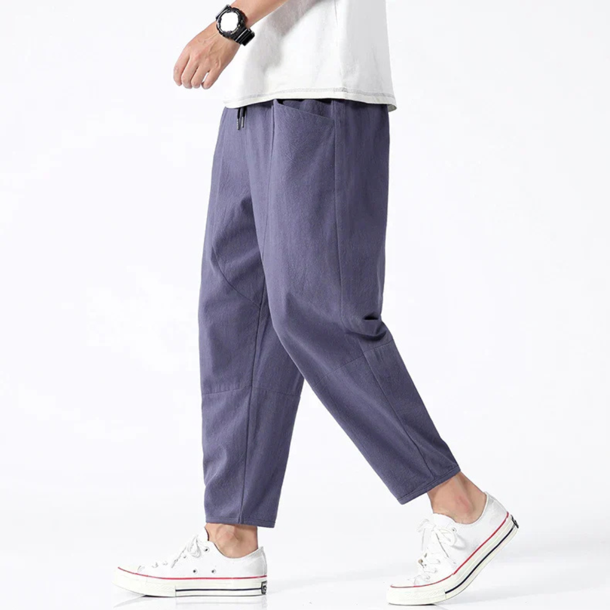 Pantaloni Cropped Uomo Fit Ampio