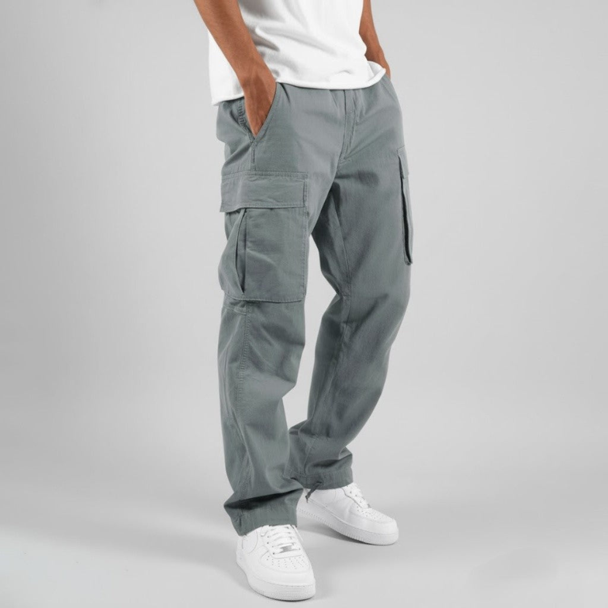 Pantaloni Cargo Casual Uomo Fit Ampio