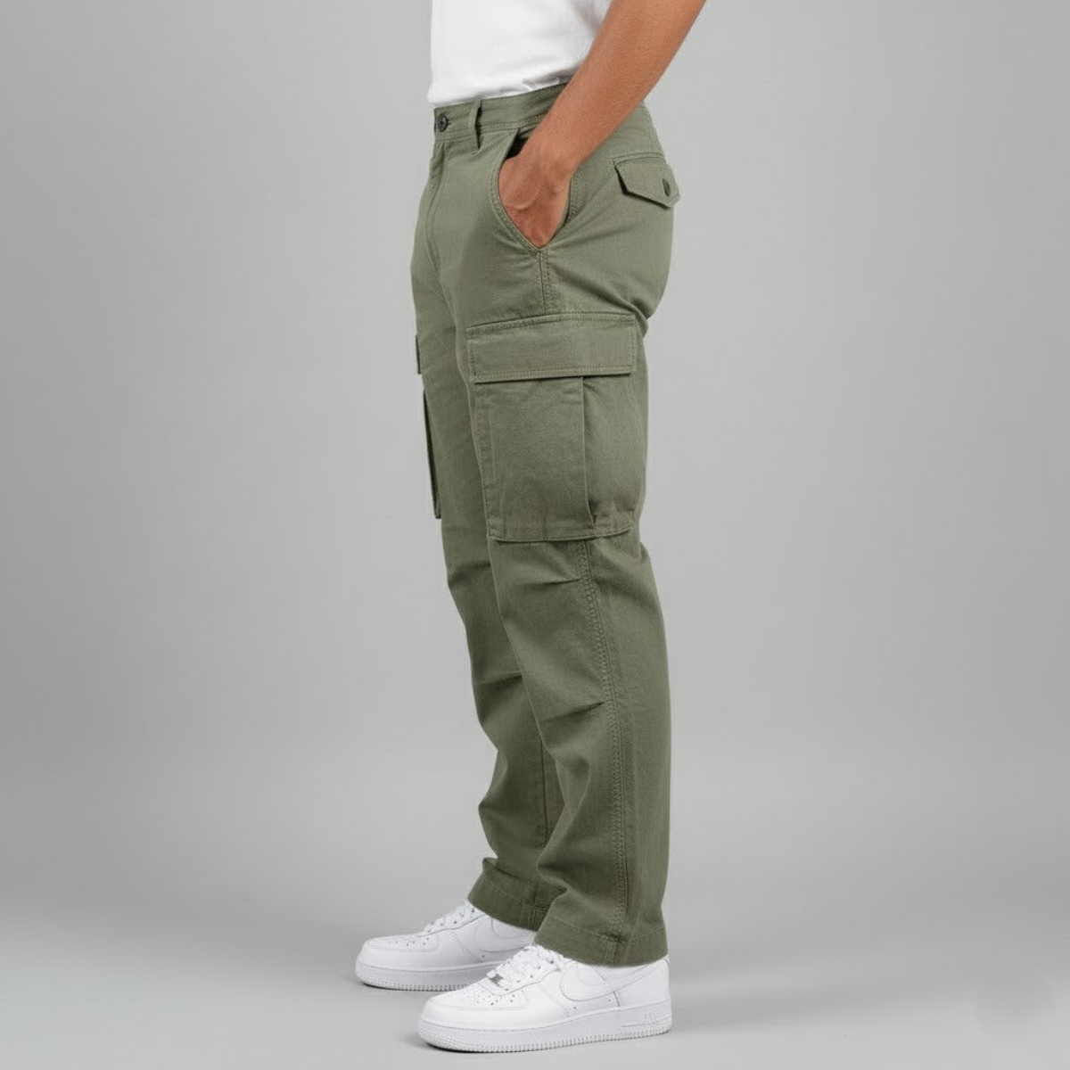 Pantaloni Cargo Casual Uomo Fit Ampio