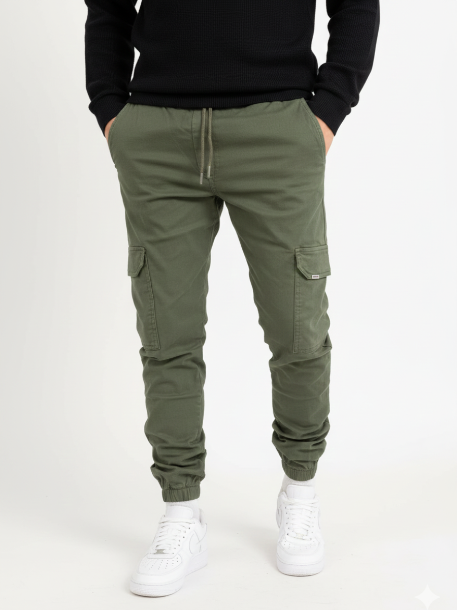Pantaloni Cargo Casual Uomo con Tasche Utility