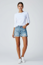 Charlotte | Pantaloncini Denim Donna Casual con Frange