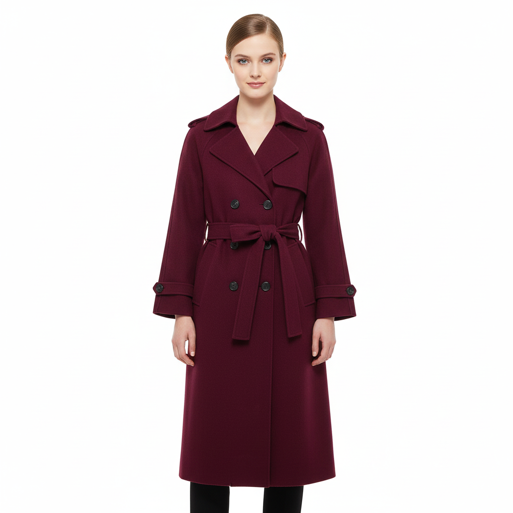 Cappotto Oversize Donna in Misto Lana Bordeaux – Taglio Elegante