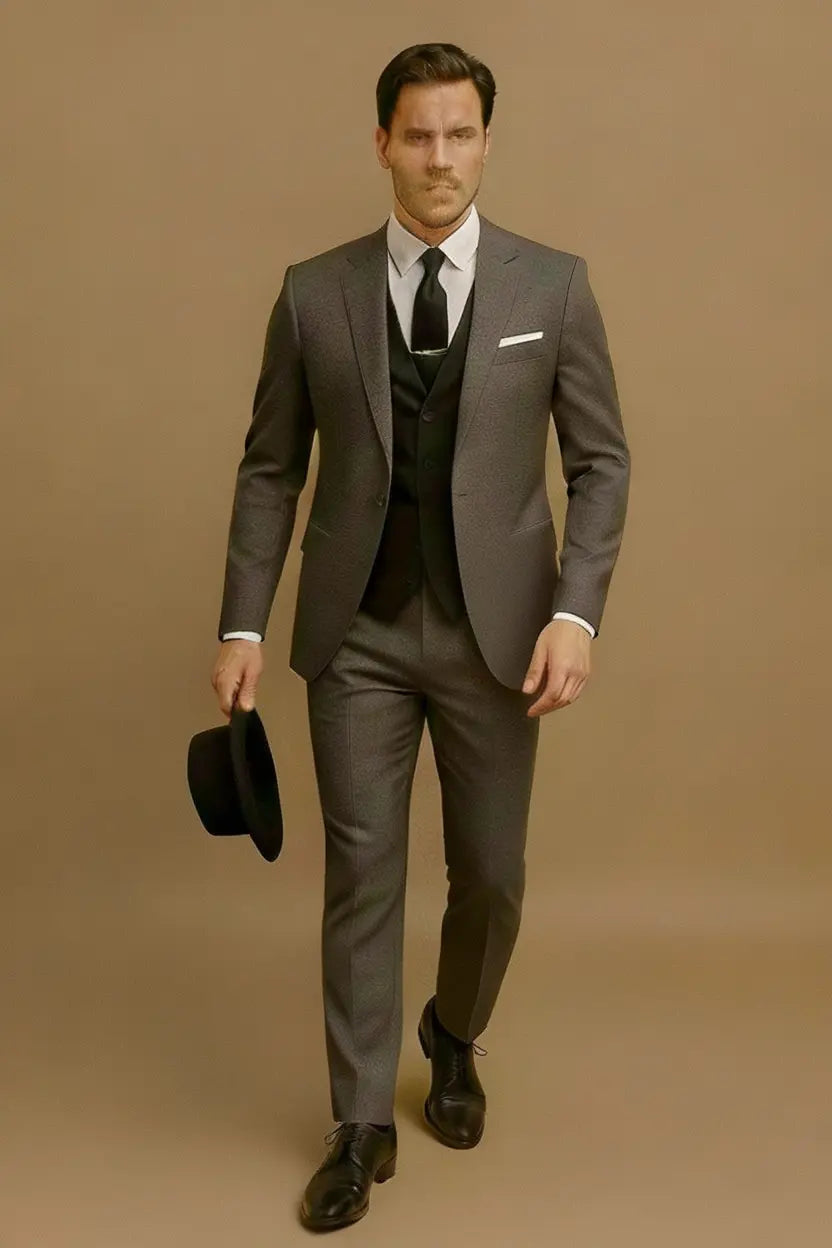 Completo Slim Fit Tre Pezzi con Gilet Uomo | Verde Elegante