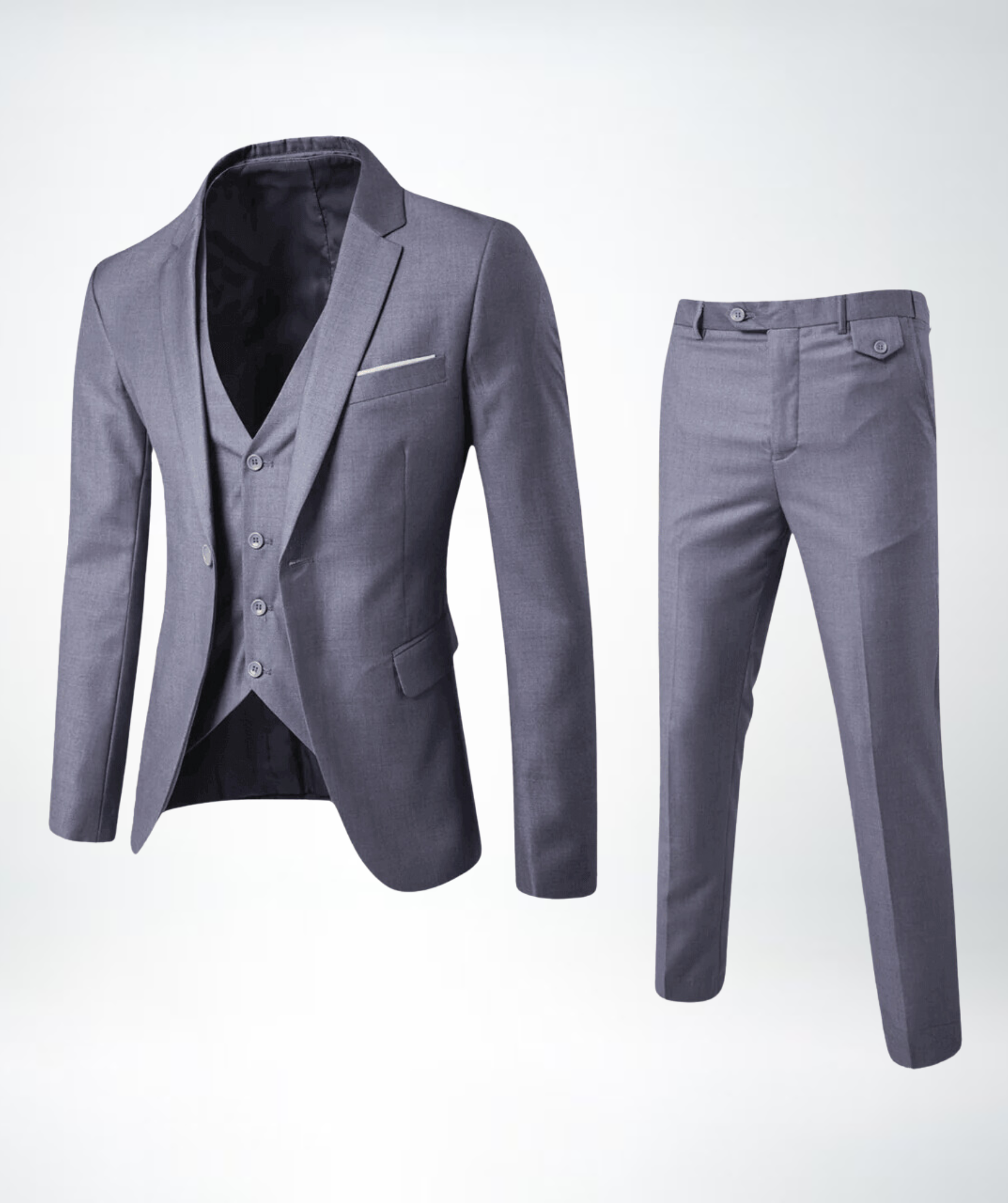 Completo Slim Fit Tre Pezzi Rever Blu Navy Uomo | Elegante