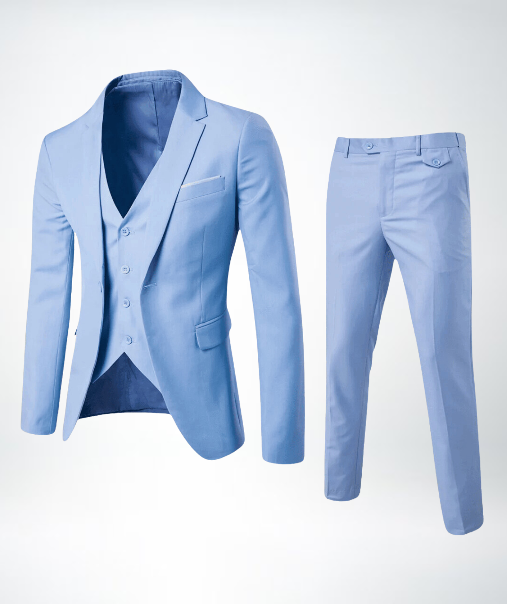 Completo Slim Fit Tre Pezzi Rever Blu Navy Uomo | Elegante