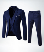 Completo Slim Fit Tre Pezzi Rever Blu Navy Uomo | Elegante