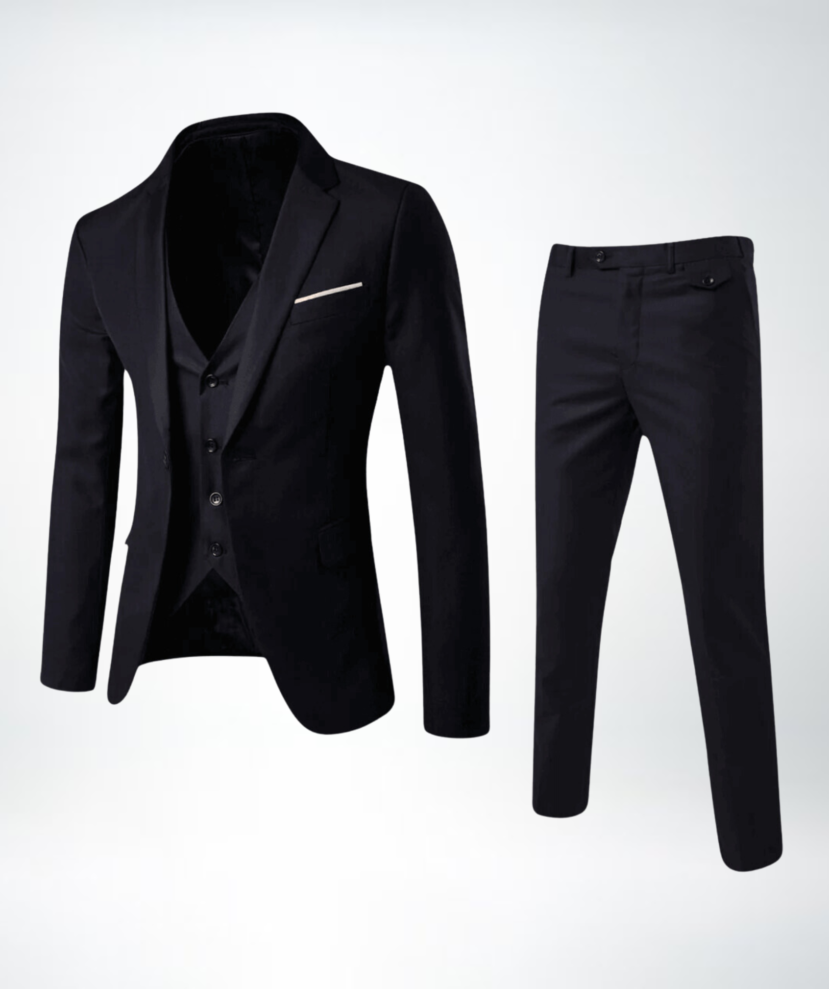 Completo Slim Fit Tre Pezzi Rever Blu Navy Uomo | Elegante