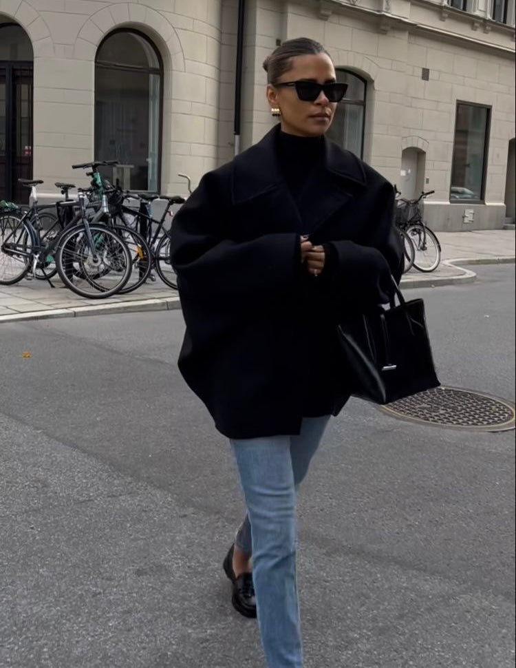 Cappotto Oversize Donna Elegante in Misto Lana Morbido per l'Inverno
