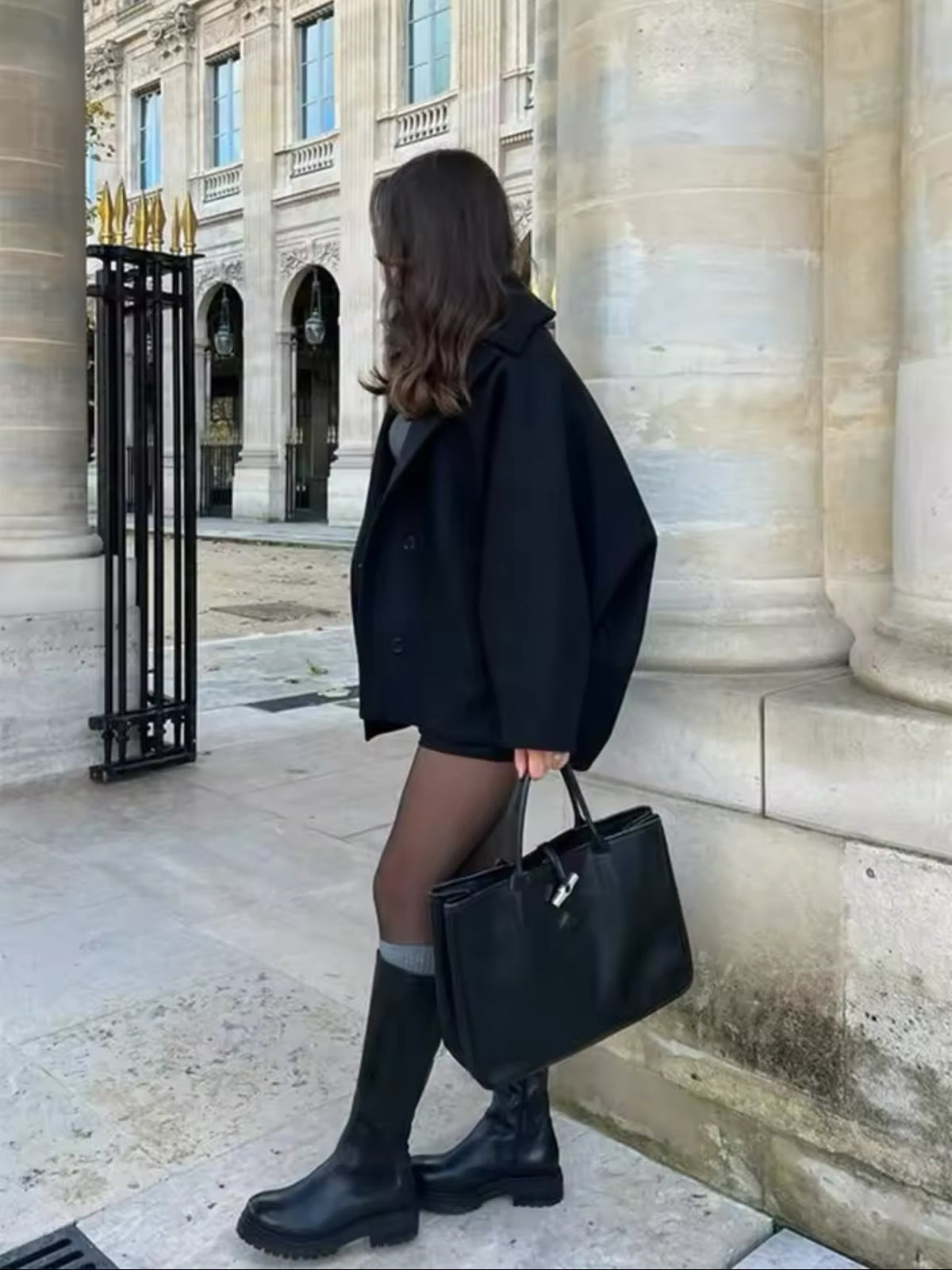 Cappotto Oversize Donna Elegante in Misto Lana Morbido per l'Inverno