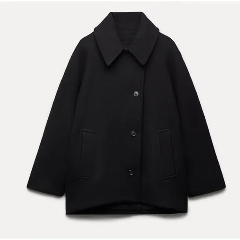 Cappotto Oversize Donna Elegante in Misto Lana Morbido per l'Inverno