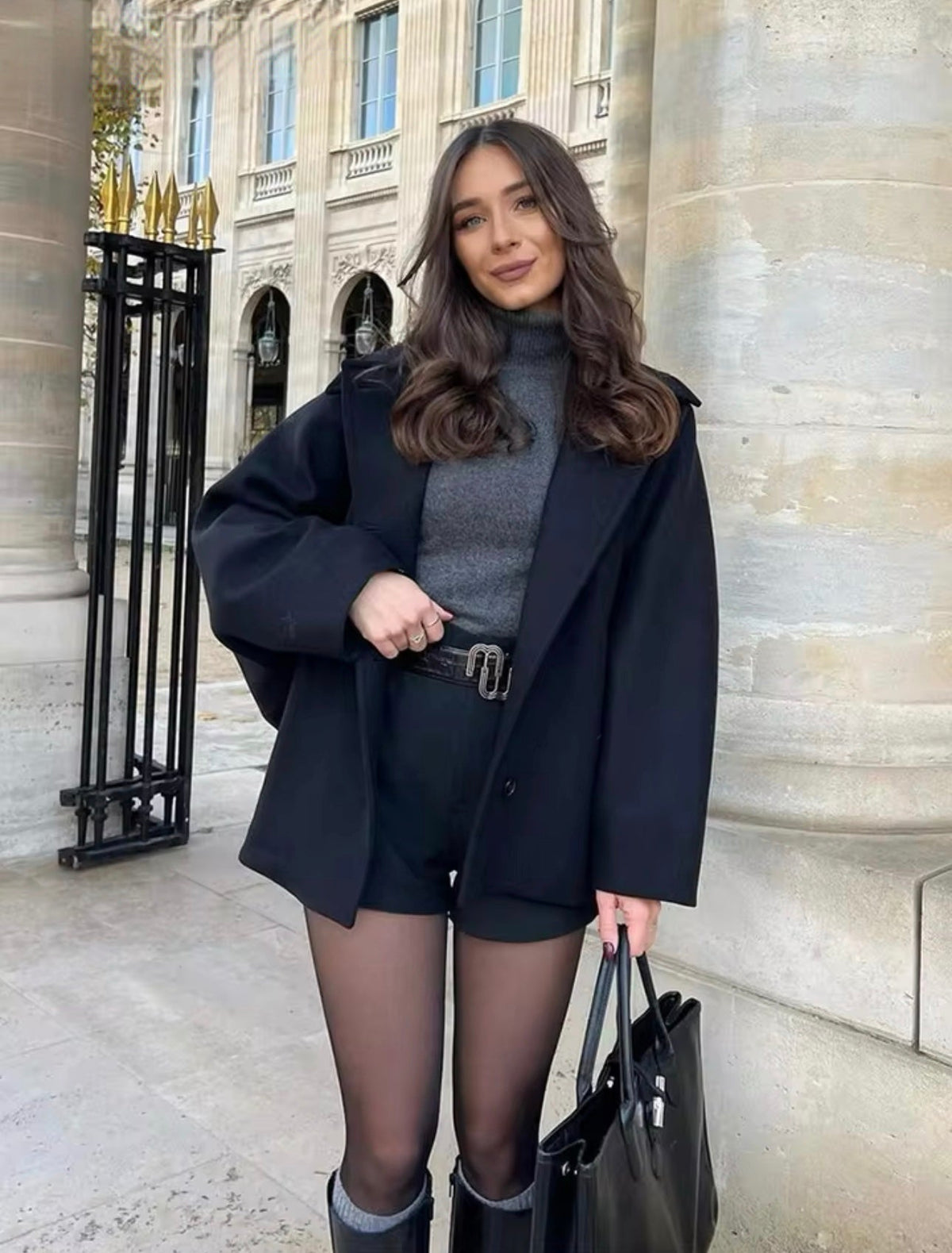 Cappotto Oversize Donna Elegante in Misto Lana Morbido per l'Inverno
