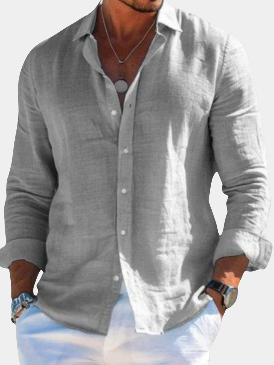 Camicia di Lino con Bottoni Uomo
