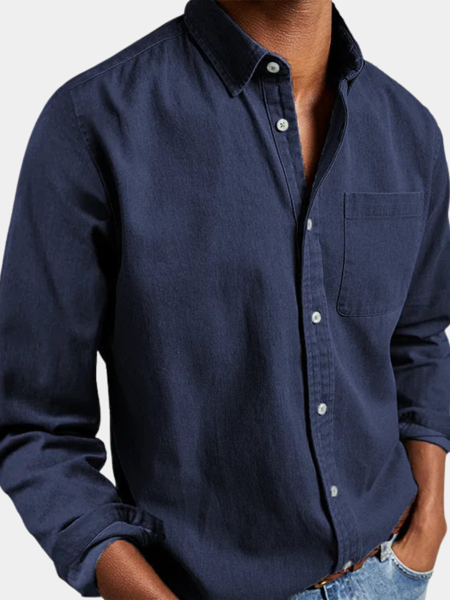 Camicia di Jeans con Bottoni Uomo