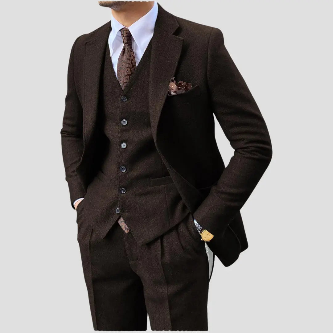 Completo Slim Fit Tre Pezzi Nero Uomo | Eleganza Formale
