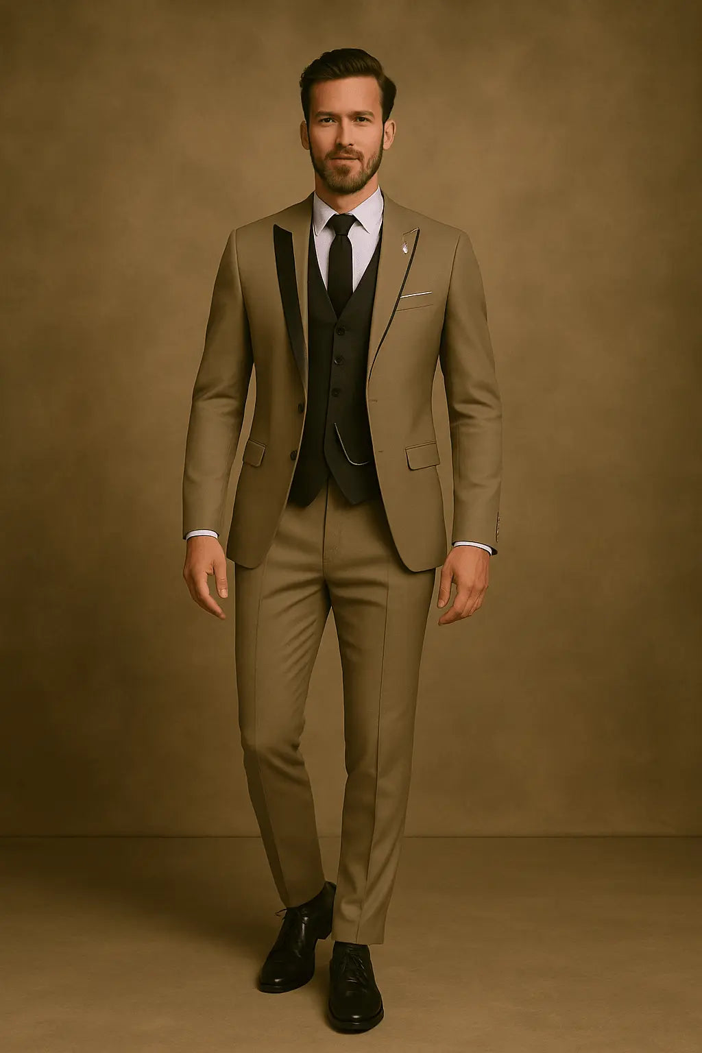 Completo Slim Fit Tre Pezzi con Gilet Uomo | Verde Elegante
