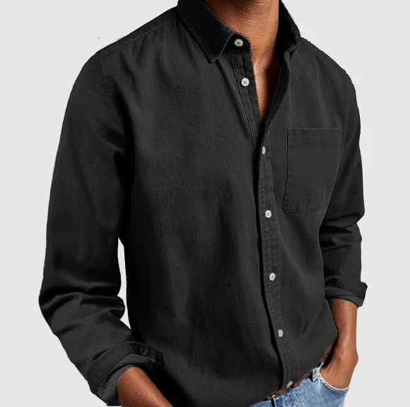 Camicia di Jeans con Bottoni Uomo
