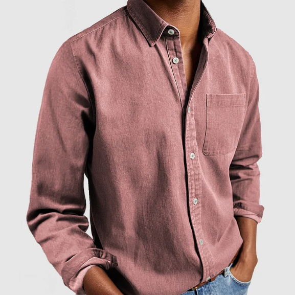 Camicia di Jeans con Bottoni Uomo