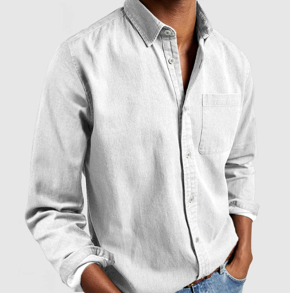 Camicia di Jeans con Bottoni Uomo