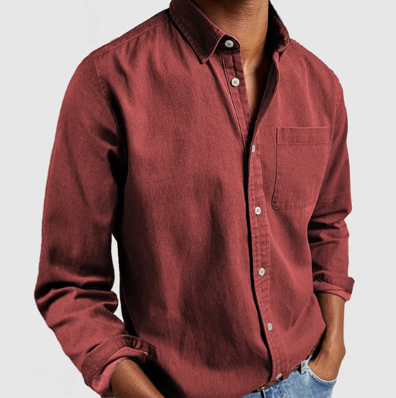 Camicia di Jeans con Bottoni Uomo