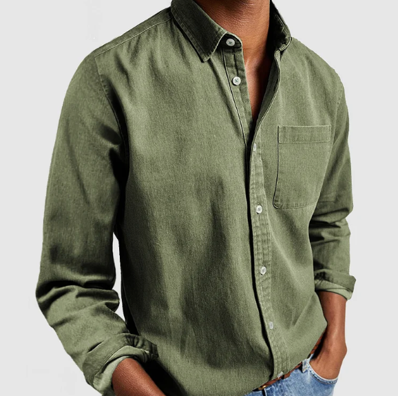 Camicia di Jeans con Bottoni Uomo